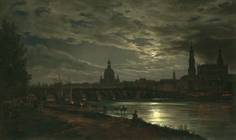 Johan Christian Dahl View of Dresden in the Moonlight (mk10)